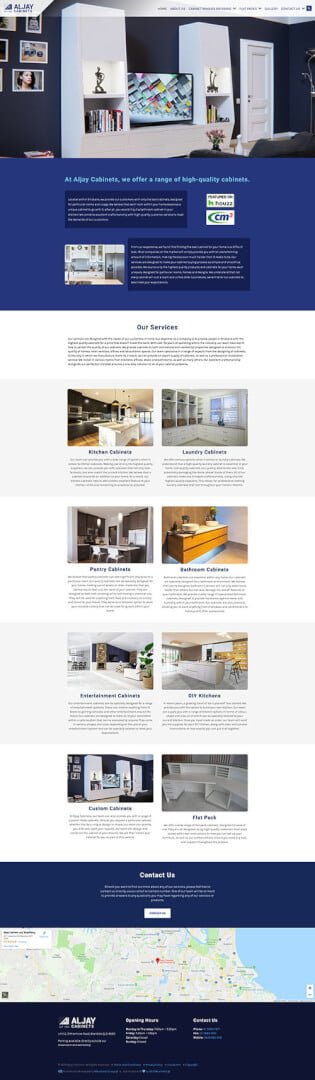 Aljay Cabinets: Desktop View