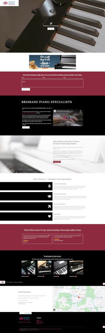 Morris Brothers Pianos: Desktop View
