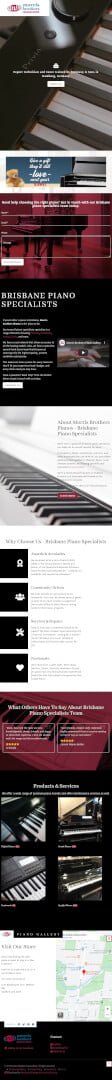 Morris Brothers Pianos: Tablet View