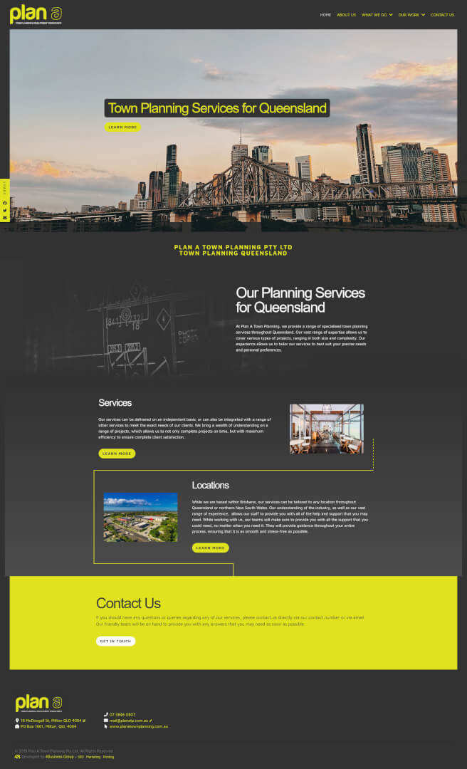 Plan A Group: Desktop View