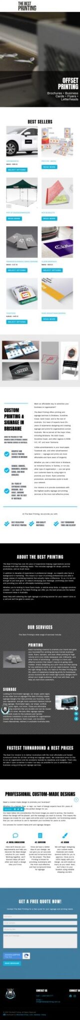 The Best Printing: Tablet View