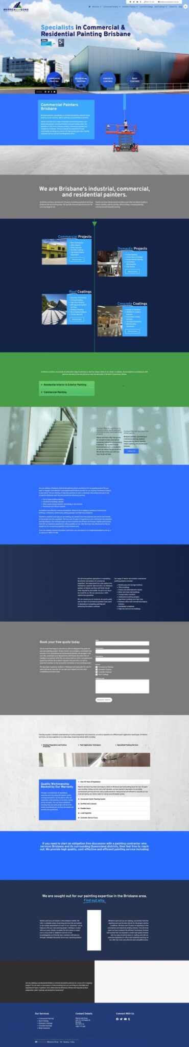 Warren and Sons: Desktop View