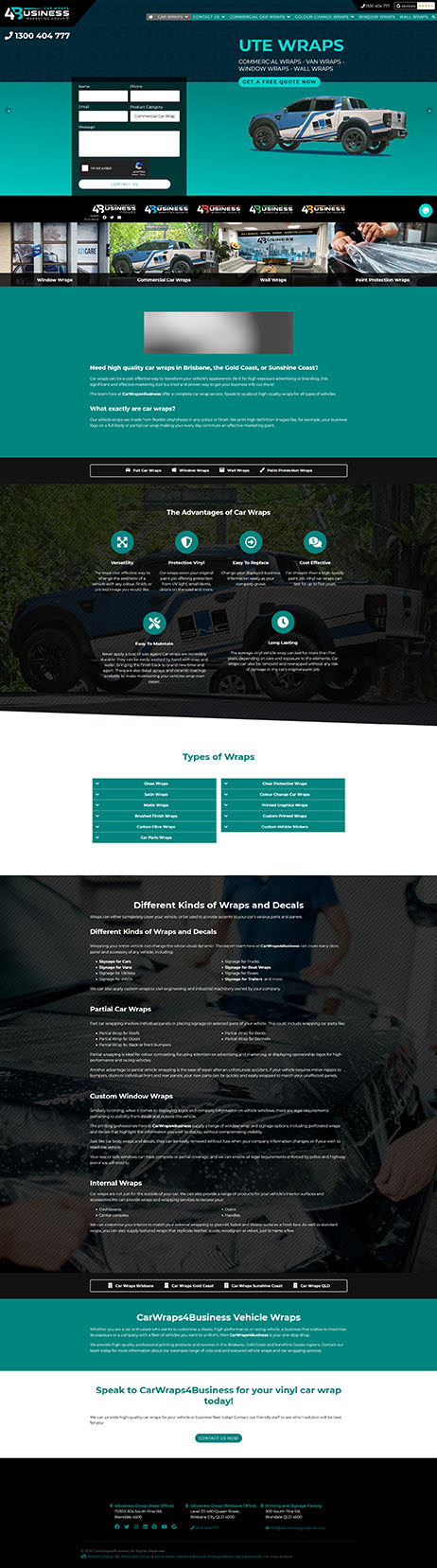 CarWraps4Business: Desktop View
