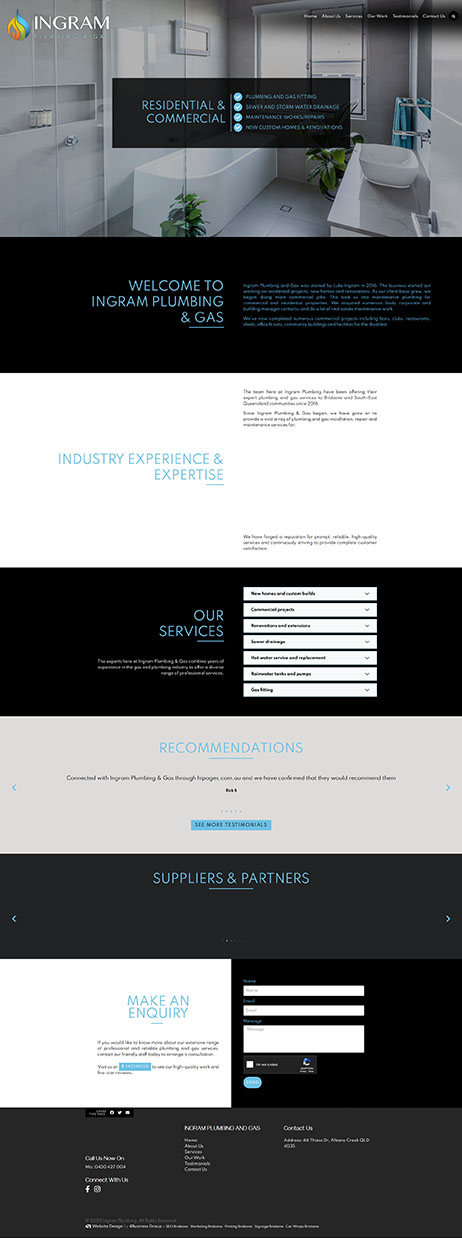 Ingram Plumbing & Gas: Desktop View