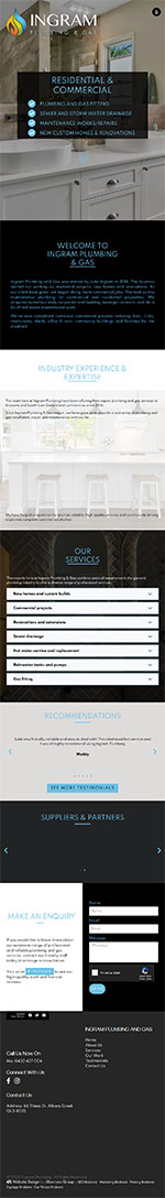 Ingram Plumbing & Gas: Tablet View