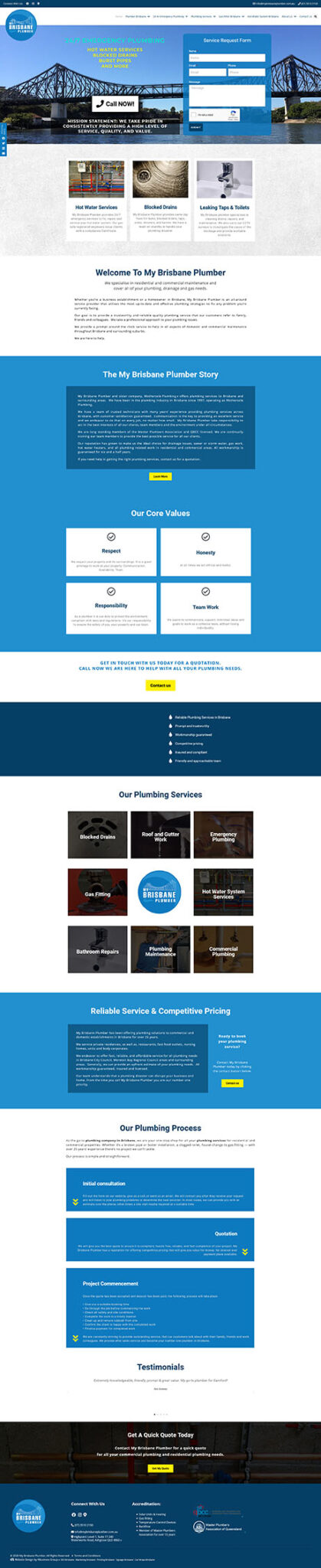 My Brisbane Plumber: Desktop View