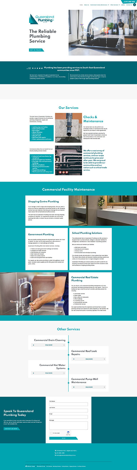 Queensland Plumbing: Desktop View