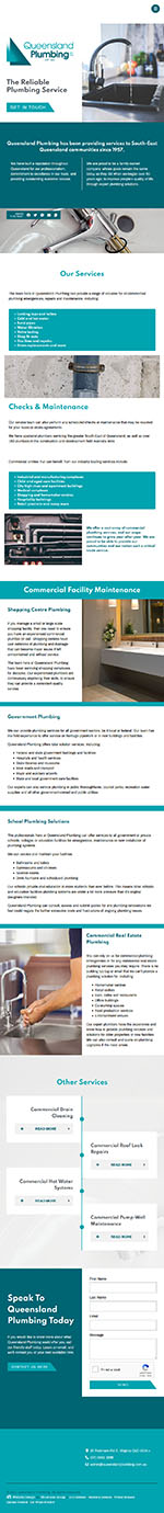 Queensland Plumbing: Tablet View