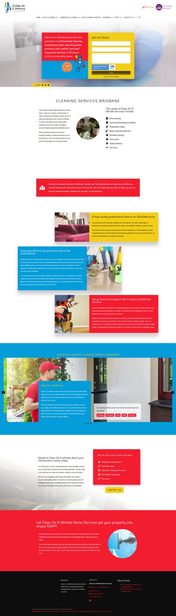 Clean As A Whistle Home Services: Desktop View