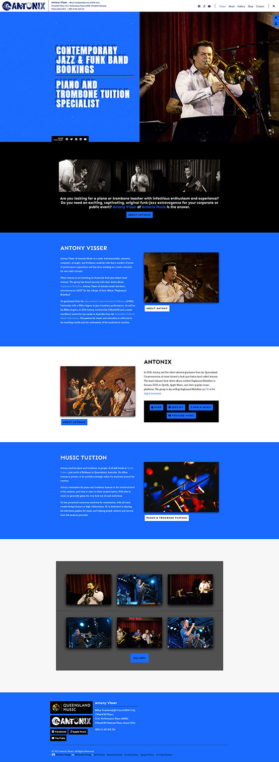 Antonix Music Desktop View