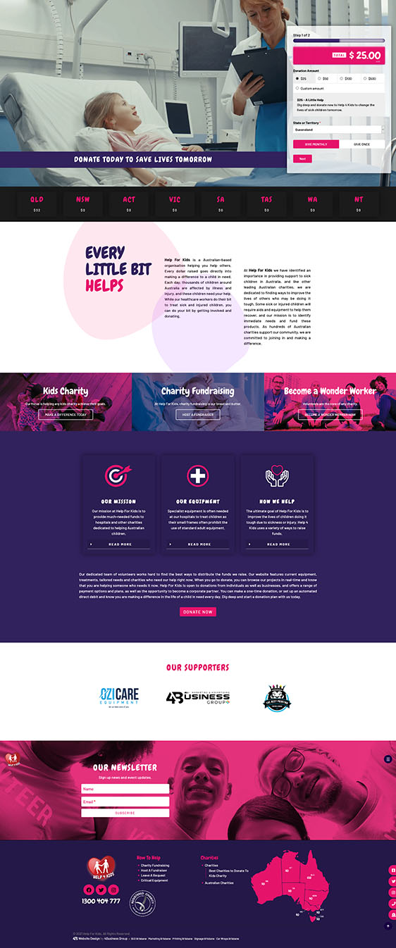Help4Kids: Desktop View