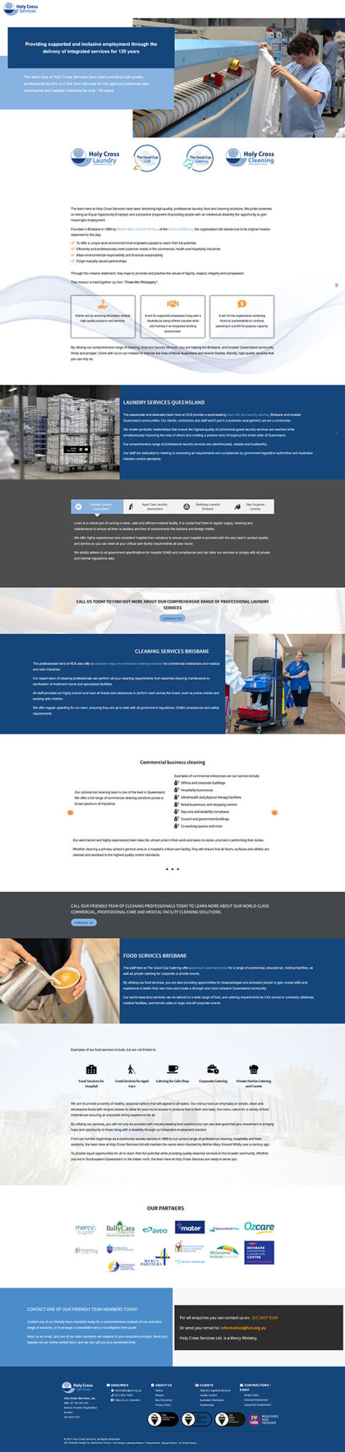 Holy Cross Services: Desktop View