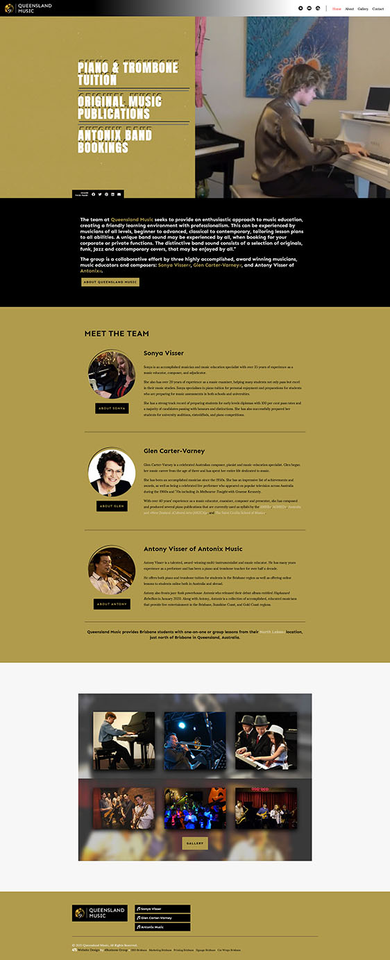 Queensland Music: Desktop View