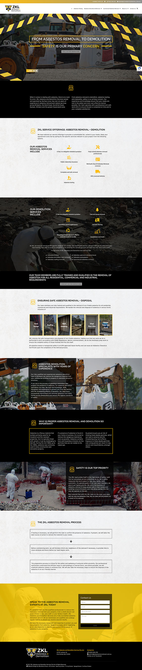 ZKL Asbestos and Demolition: Desktop View